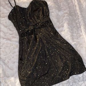 Glitter black and gold dress NWT
